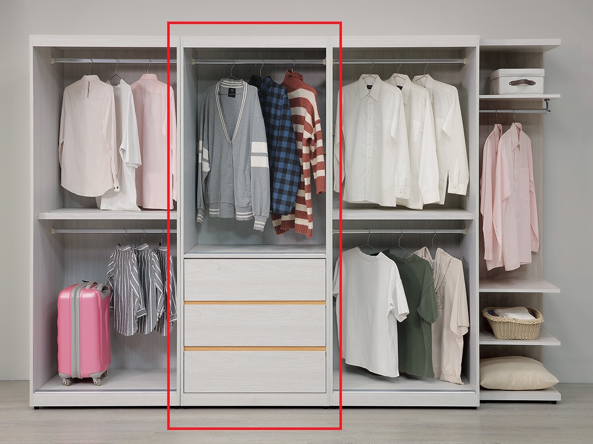 泰勒2.7尺三抽推門衣櫥